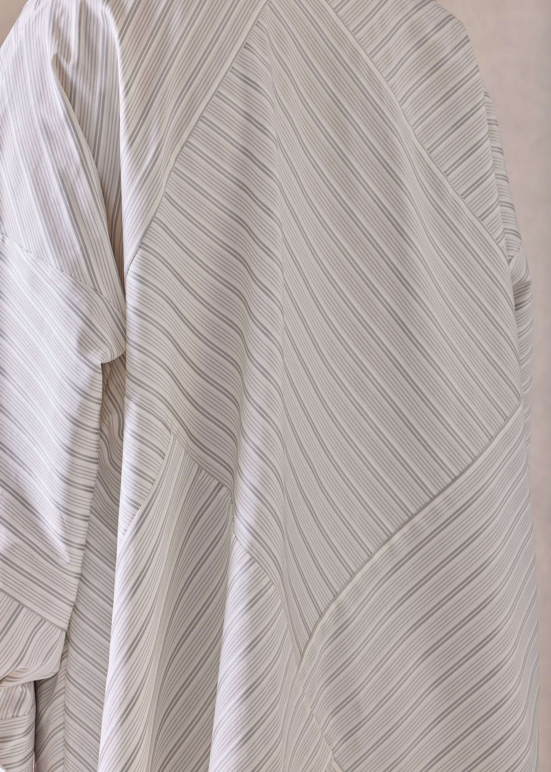 cotton wide a-line shirt with collar - long (patchwork)