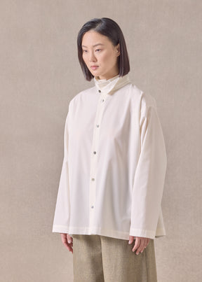 cotton side panelled two collar shirt - mid plus