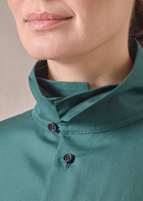 cotton side panelled two collar shirt - mid plus