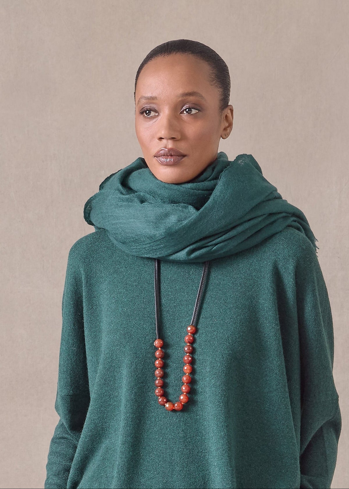 cashmere large scarf (spruce)