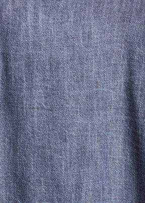 cotton wide a-line back pleat shirt with collar - long plus