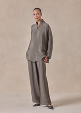 silk chinese imperial shirt with chinese collar - long
