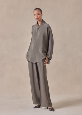 silk chinese imperial shirt with chinese collar - long