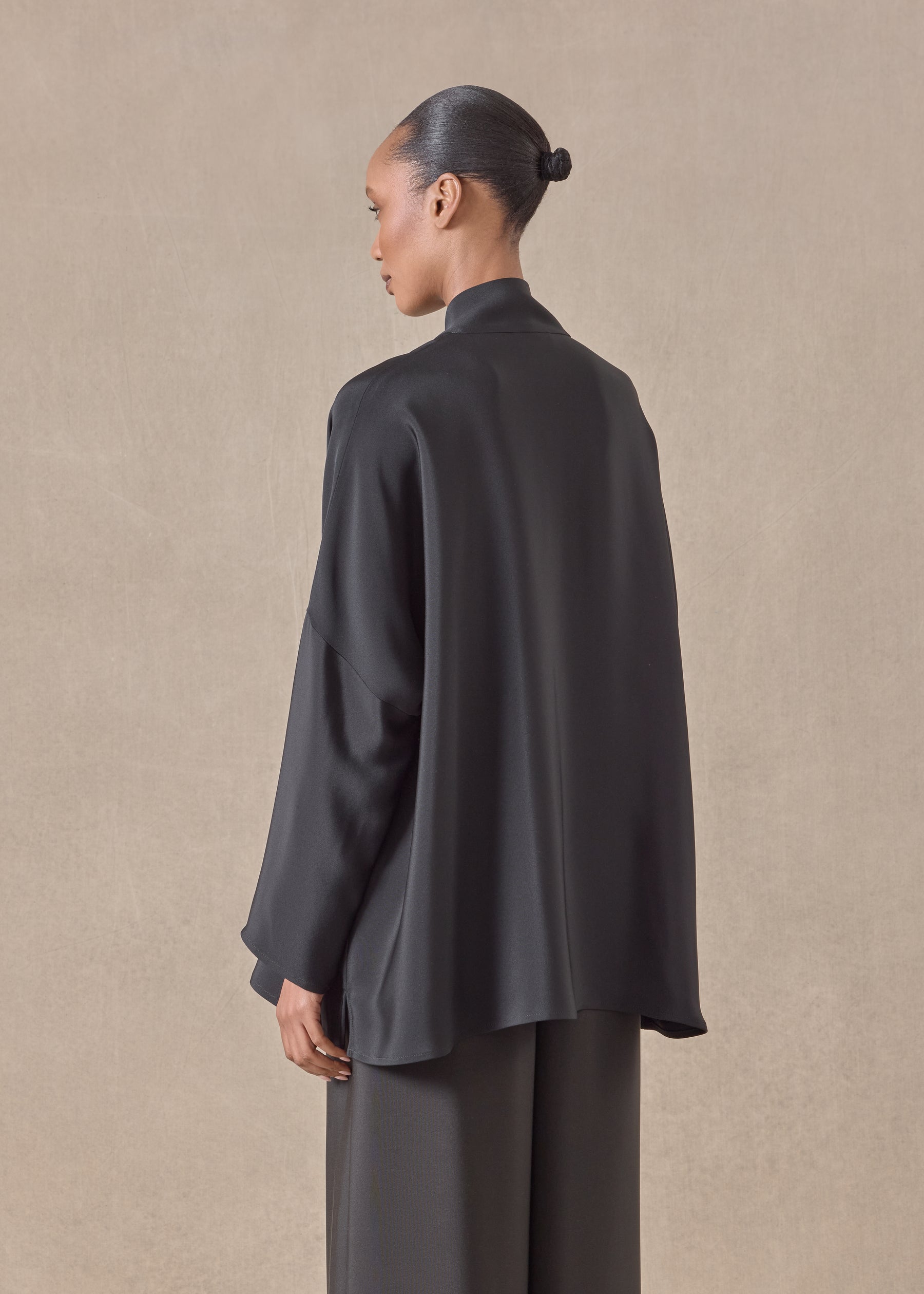 silk chinese imperial shirt with chinese collar - long