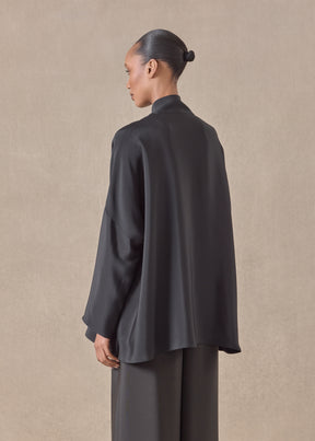 silk chinese imperial shirt with chinese collar - long