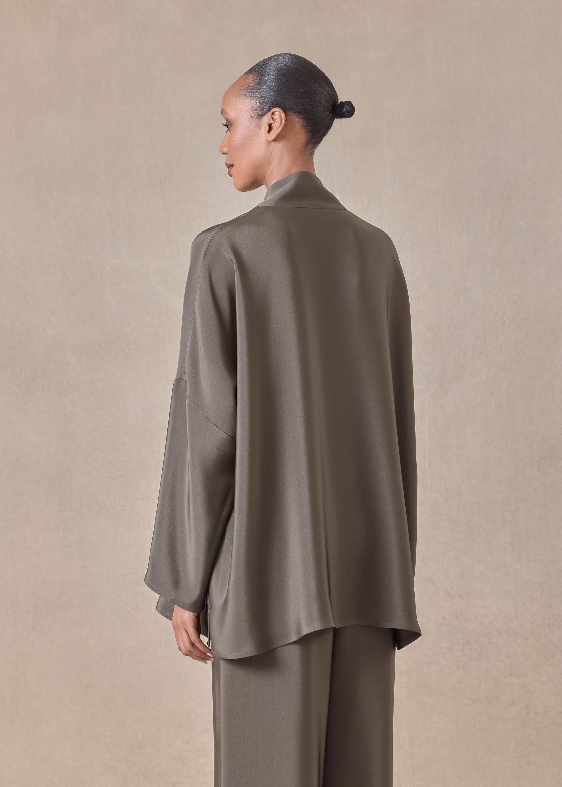 silk chinese imperial shirt with chinese collar - long
