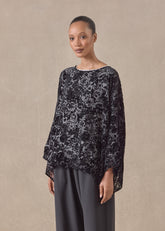 silk mix boat neck top - mid