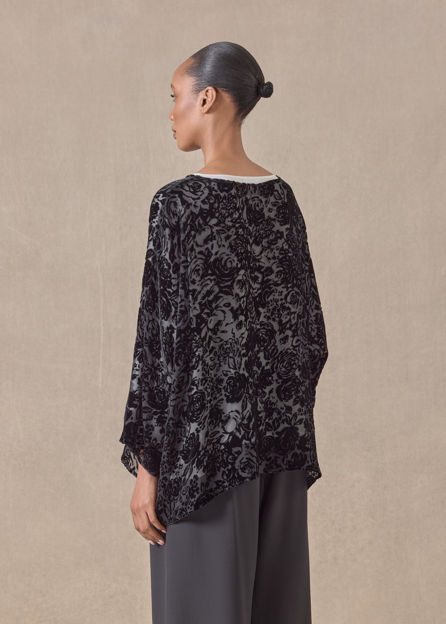 silk mix boat neck top - mid