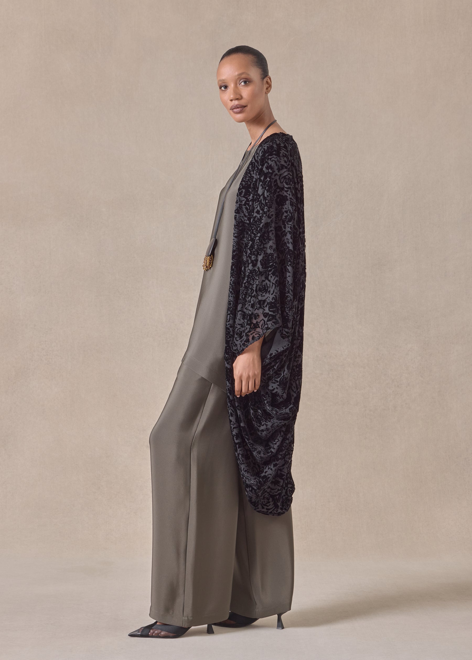 silk mix cocoon jacket coat