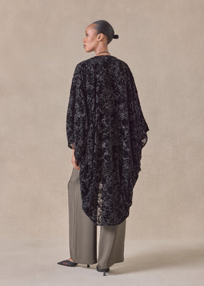 silk mix cocoon jacket coat