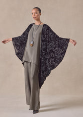 silk mix cocoon jacket coat