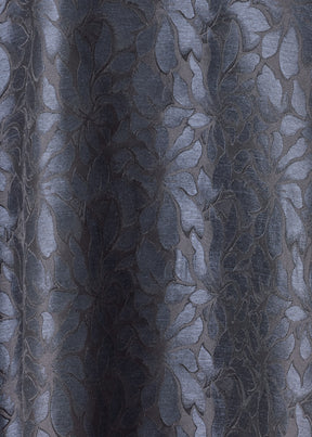 silk wide a-line jacket with chinese collar - long