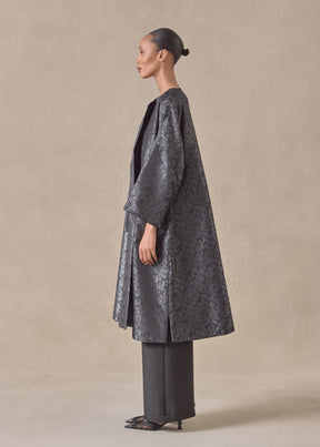 silk round neck chinese coat - 3/4 length (reversible)