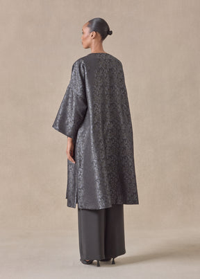 silk round neck chinese coat - 3/4 length (reversible)
