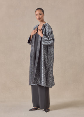 silk round neck chinese coat - 3/4 length (reversible)
