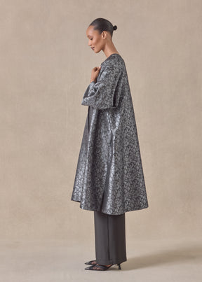 silk round neck chinese coat - 3/4 length (reversible)