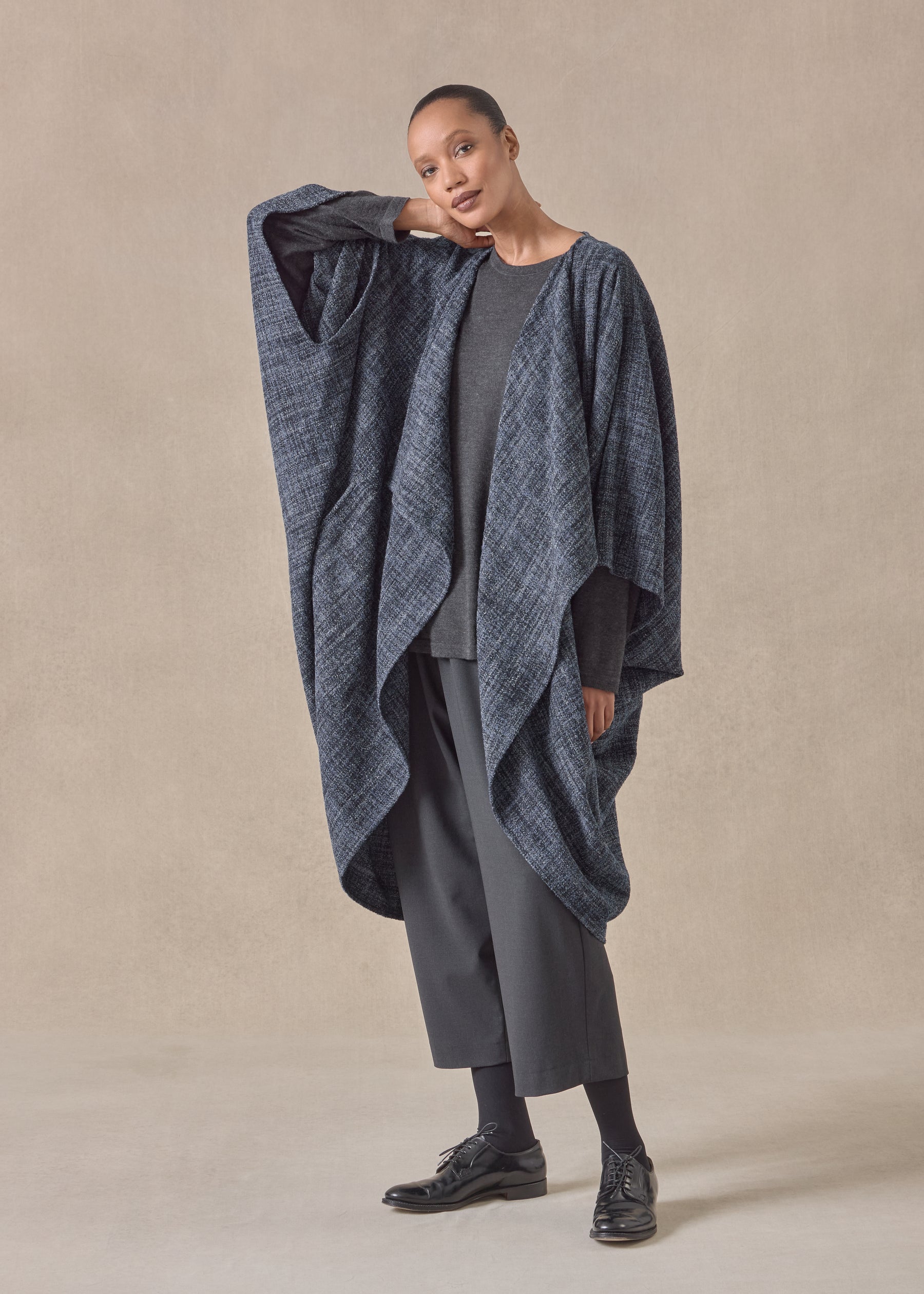 alpaca wool mix cocoon coat