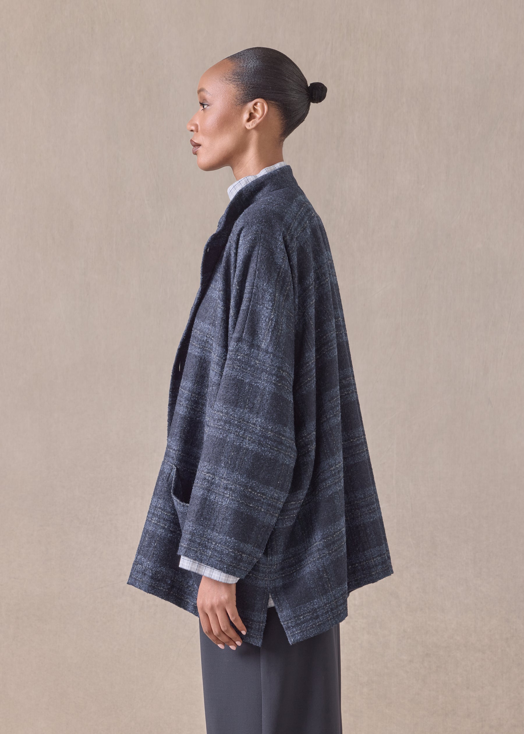 echeveria alpaca wool trip jkt navy サイズ2 alpaca wool trip jkt – echeveria official store