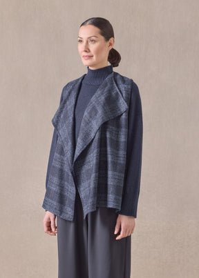alpaca wool mix a-line drape front waistcoat - mid plus