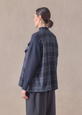 alpaca wool mix a-line drape front waistcoat - mid plus