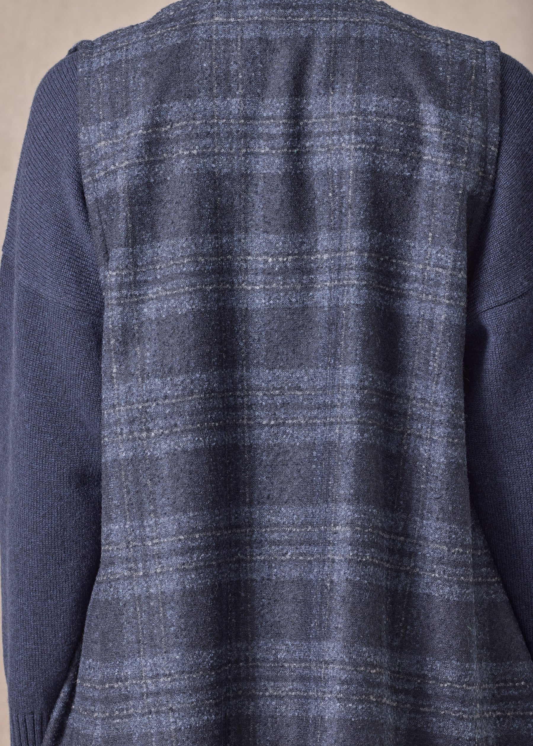 alpaca wool mix a-line drape front waistcoat - mid plus