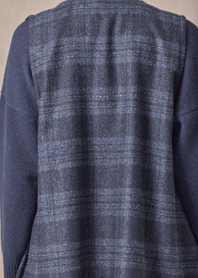 alpaca wool mix a-line drape front waistcoat - mid plus