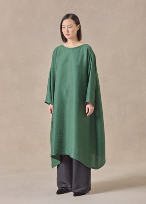 silk wide a-line scoop neck dress