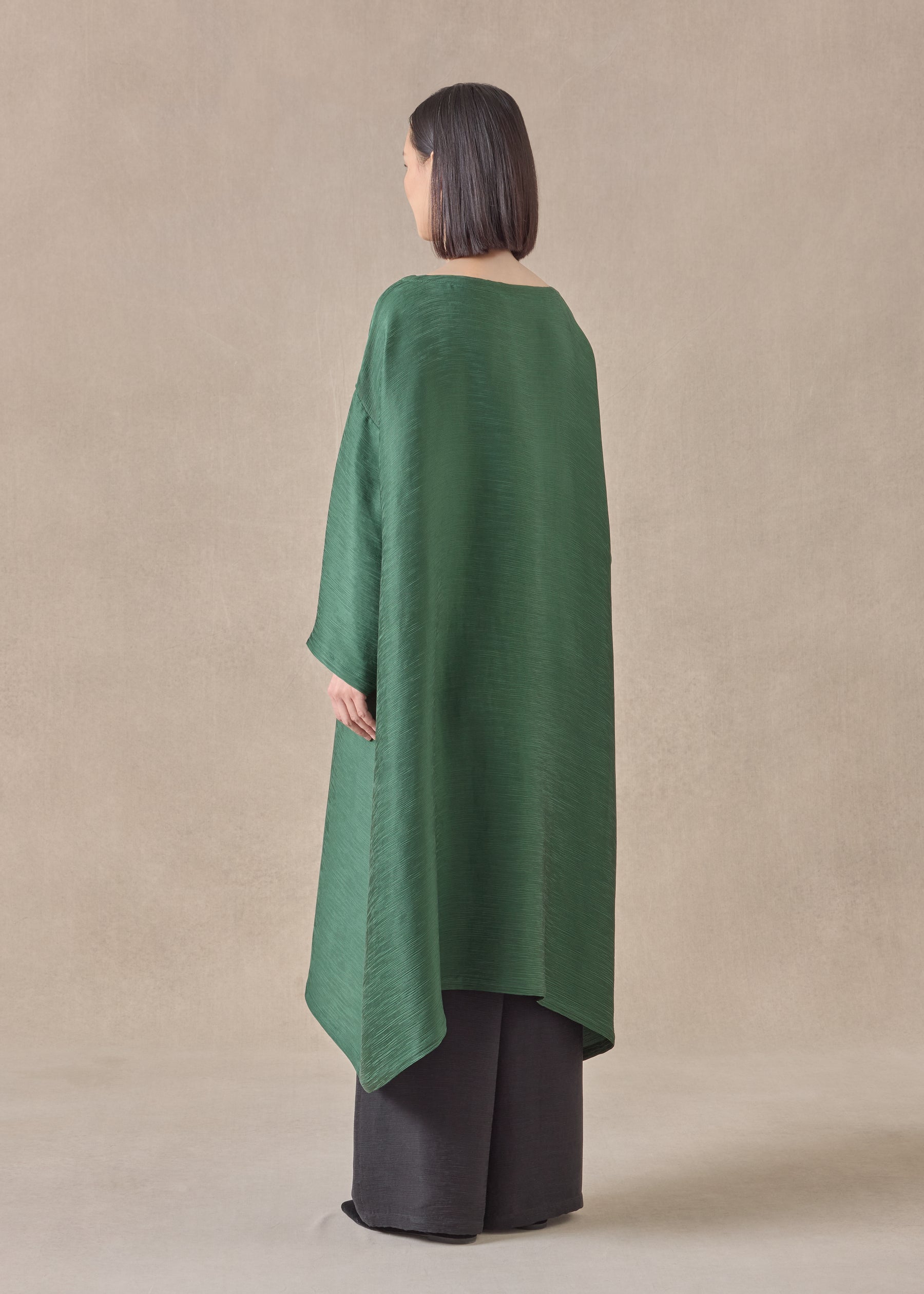 silk wide a-line scoop neck dress