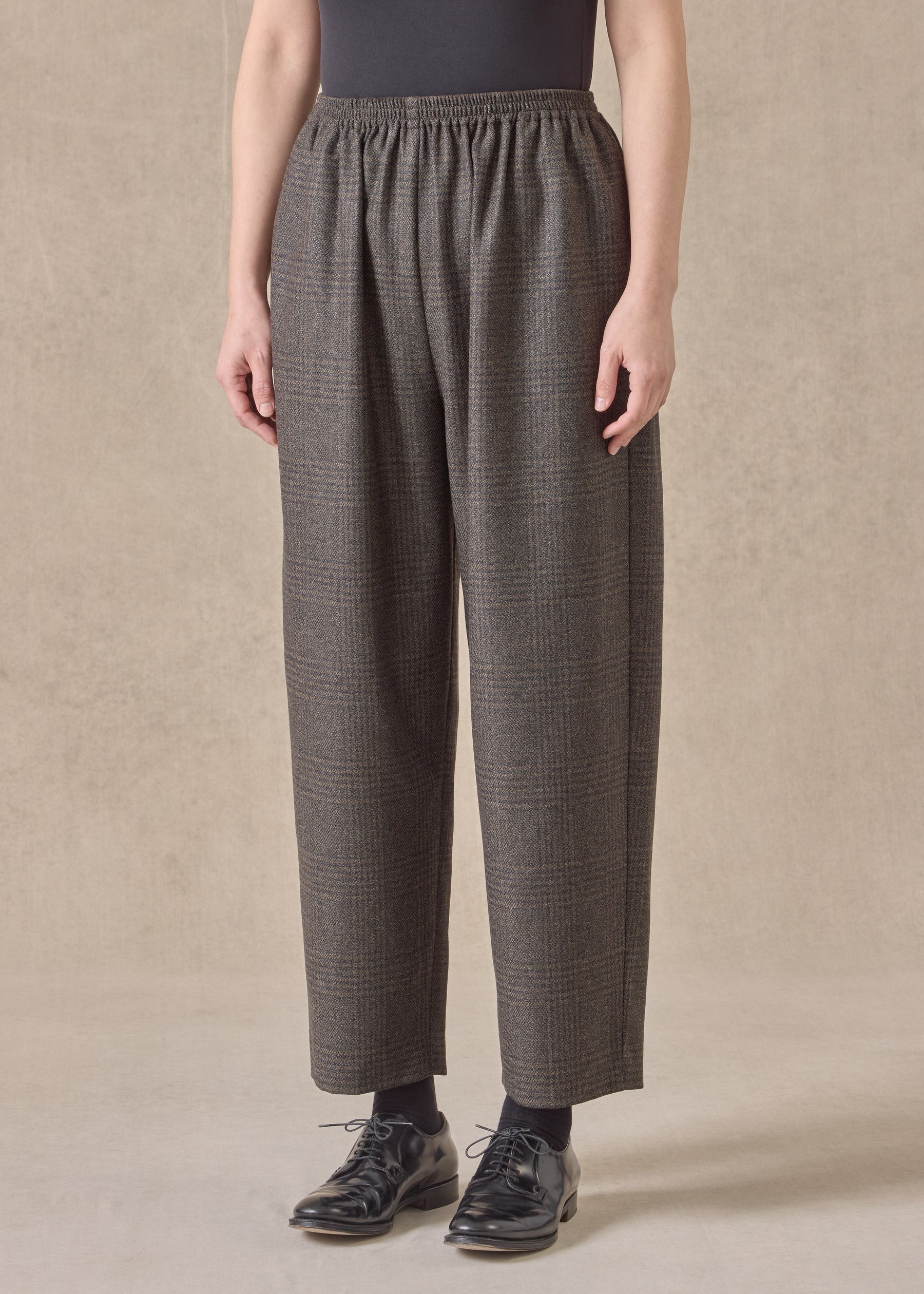 cashmere silk mix longer japanese trouser with ankle slits