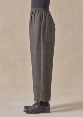 cashmere silk mix longer japanese trouser with ankle slits