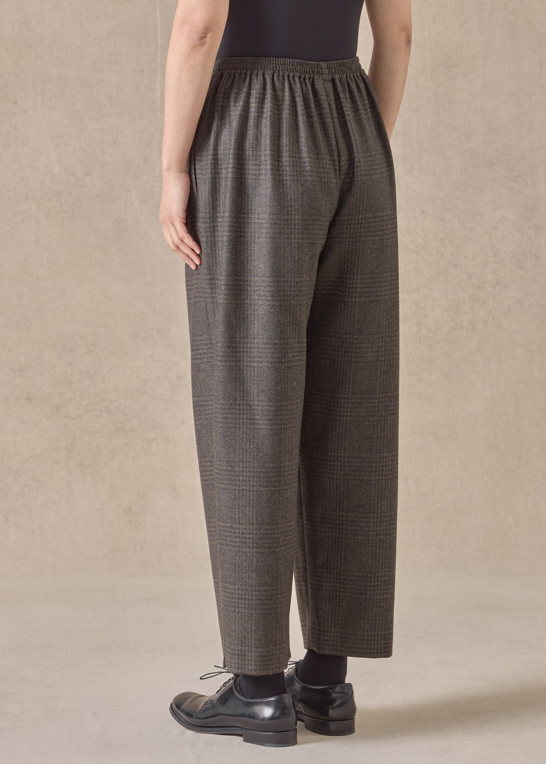 cashmere silk mix longer japanese trouser with ankle slits