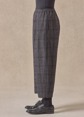 cashmere silk wool mix cropped flat front pleated trouser