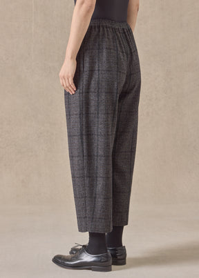 cashmere silk wool mix cropped flat front pleated trouser
