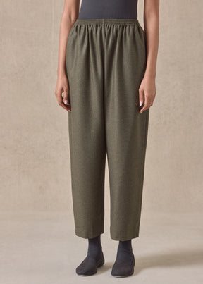 silk superfine wool mix longer japanese trouser with ankle slits