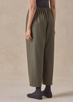 silk superfine wool mix longer japanese trouser with ankle slits