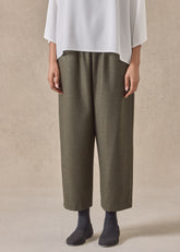 silk superfine wool mix longer japanese trouser with ankle slits