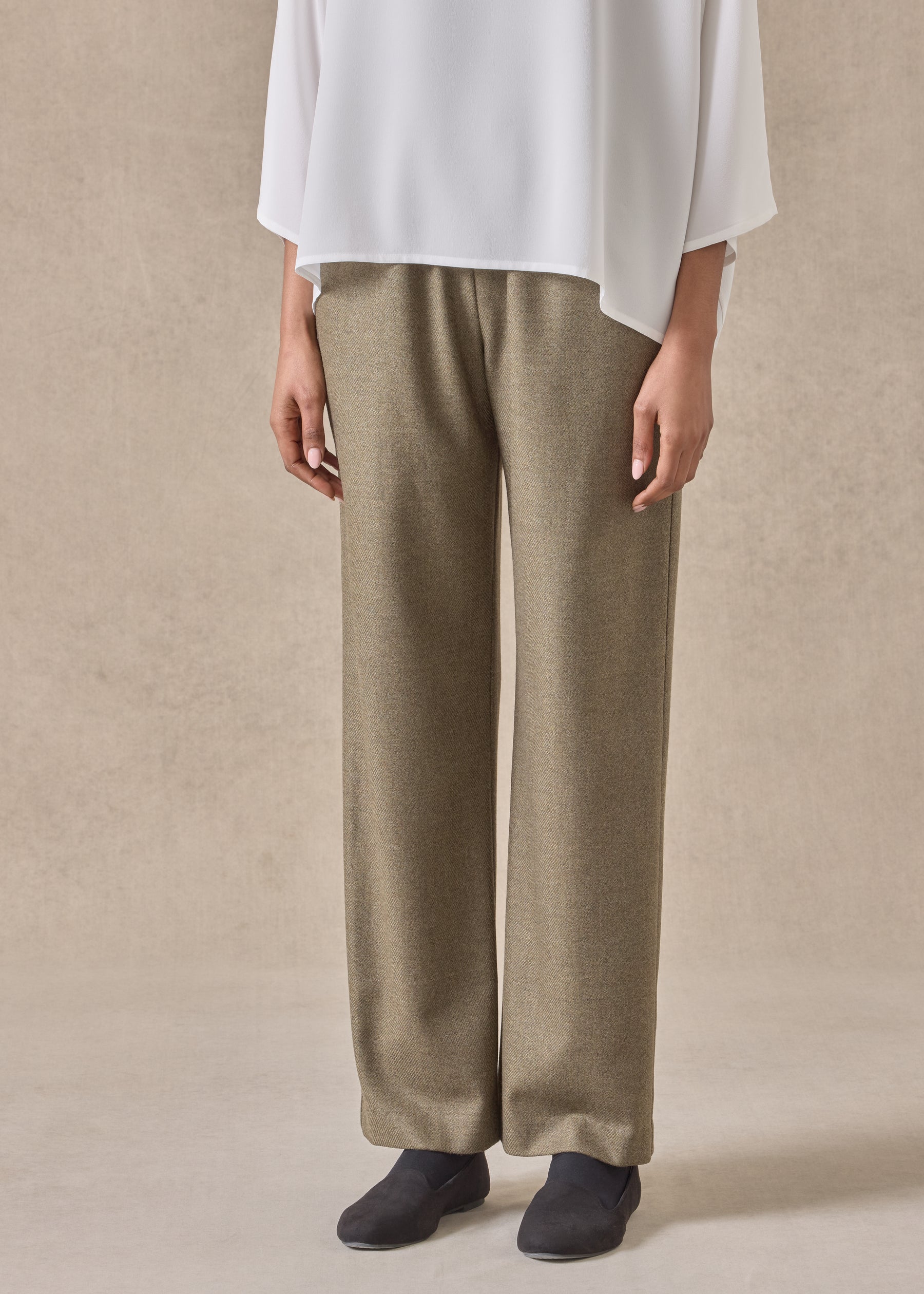 silk superfine wool mix tapered trouser
