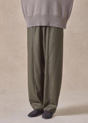 silk superfine wool mix tulip trouser