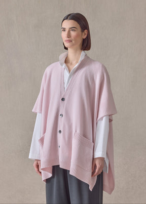 cashmere extra wide longer back slvless cardi tabard - long (cherryblossom)