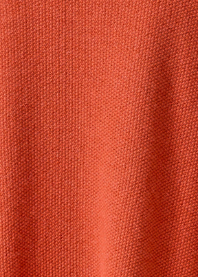 cashmere square 3/4 sleeve  top - long (rust)