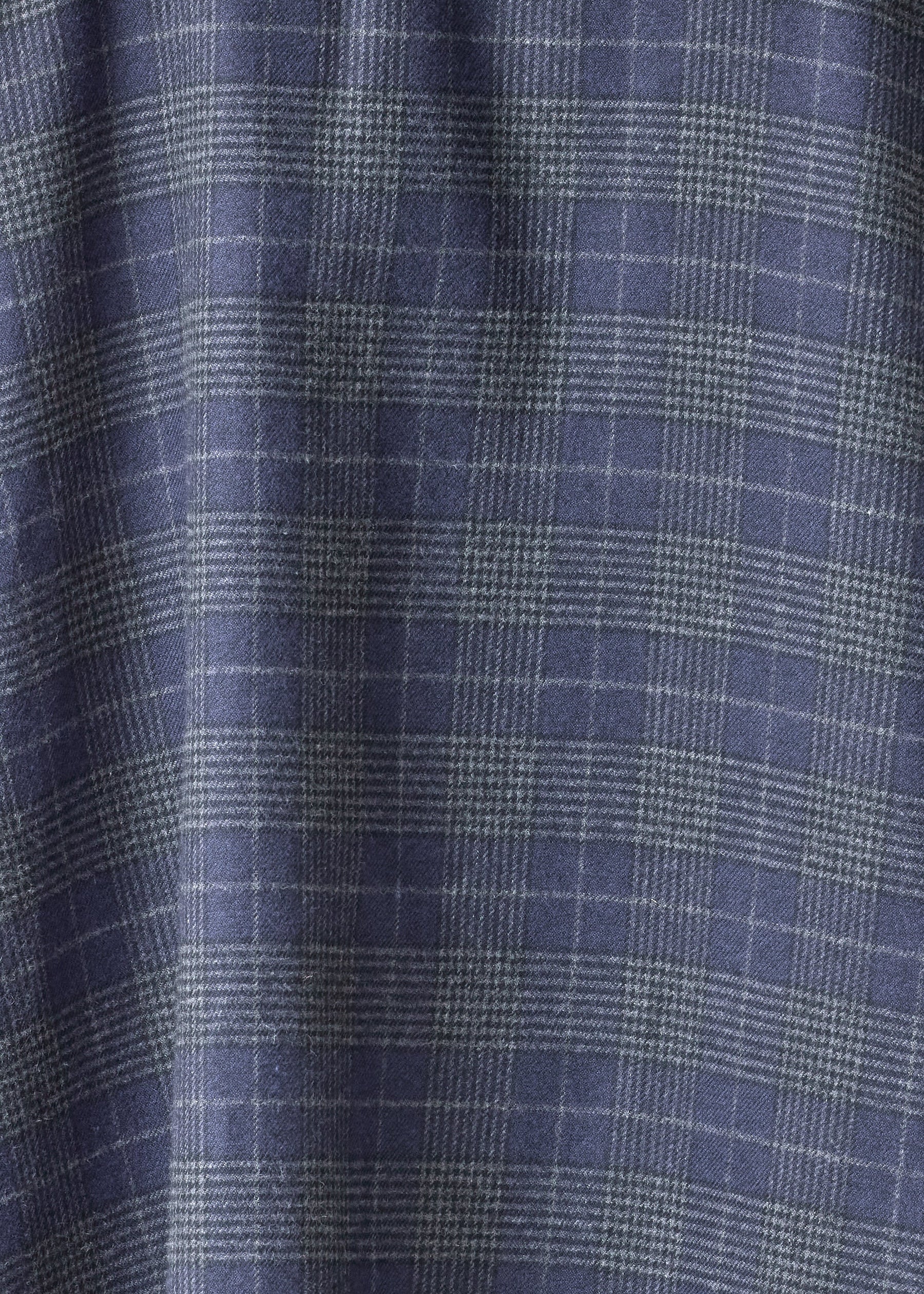 cotton wide longer back shirt jacket with double stand collar - long (navy)