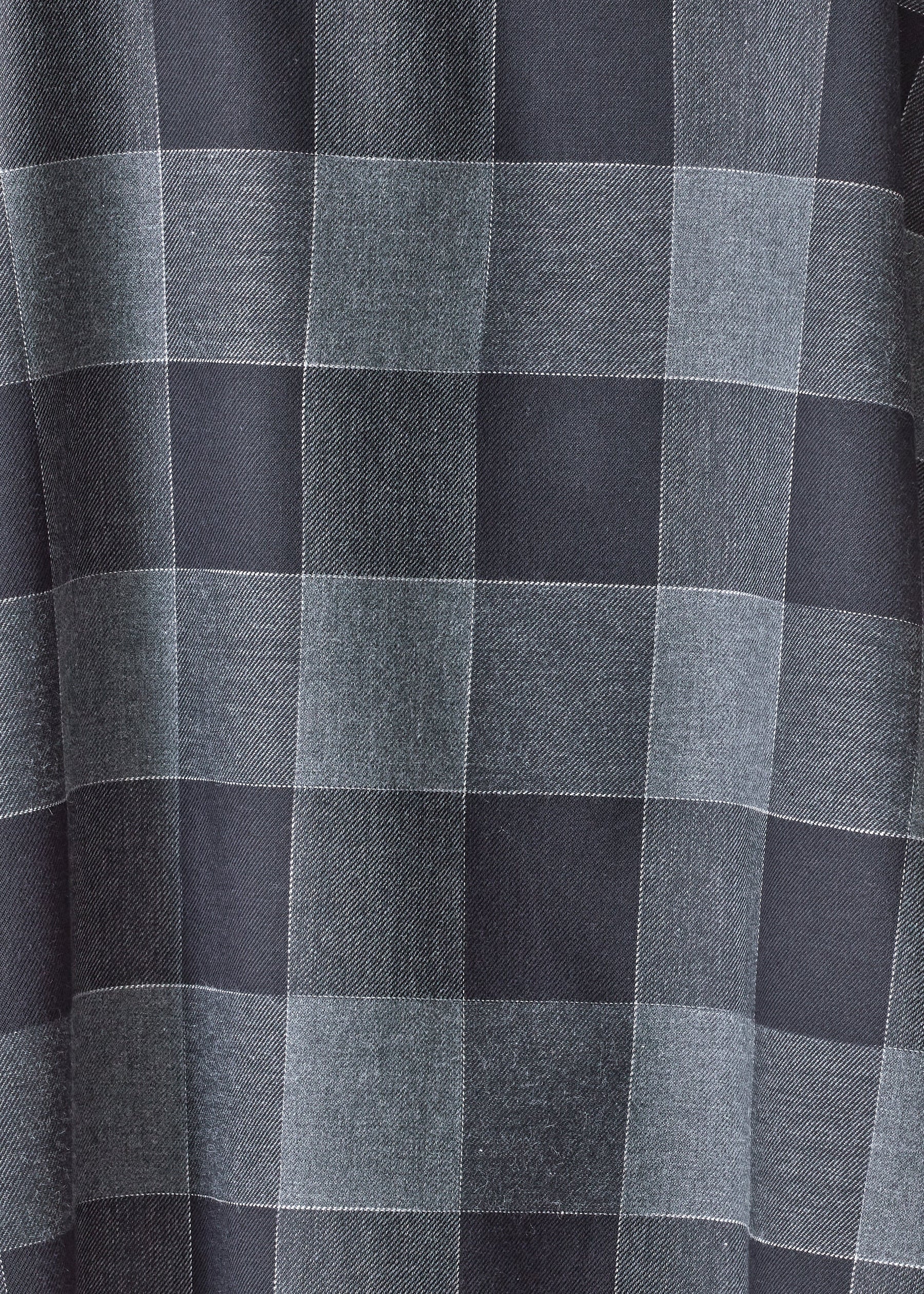 brushed cotton wide longer back shirt with double stand collar-mid plus (greyplaid)