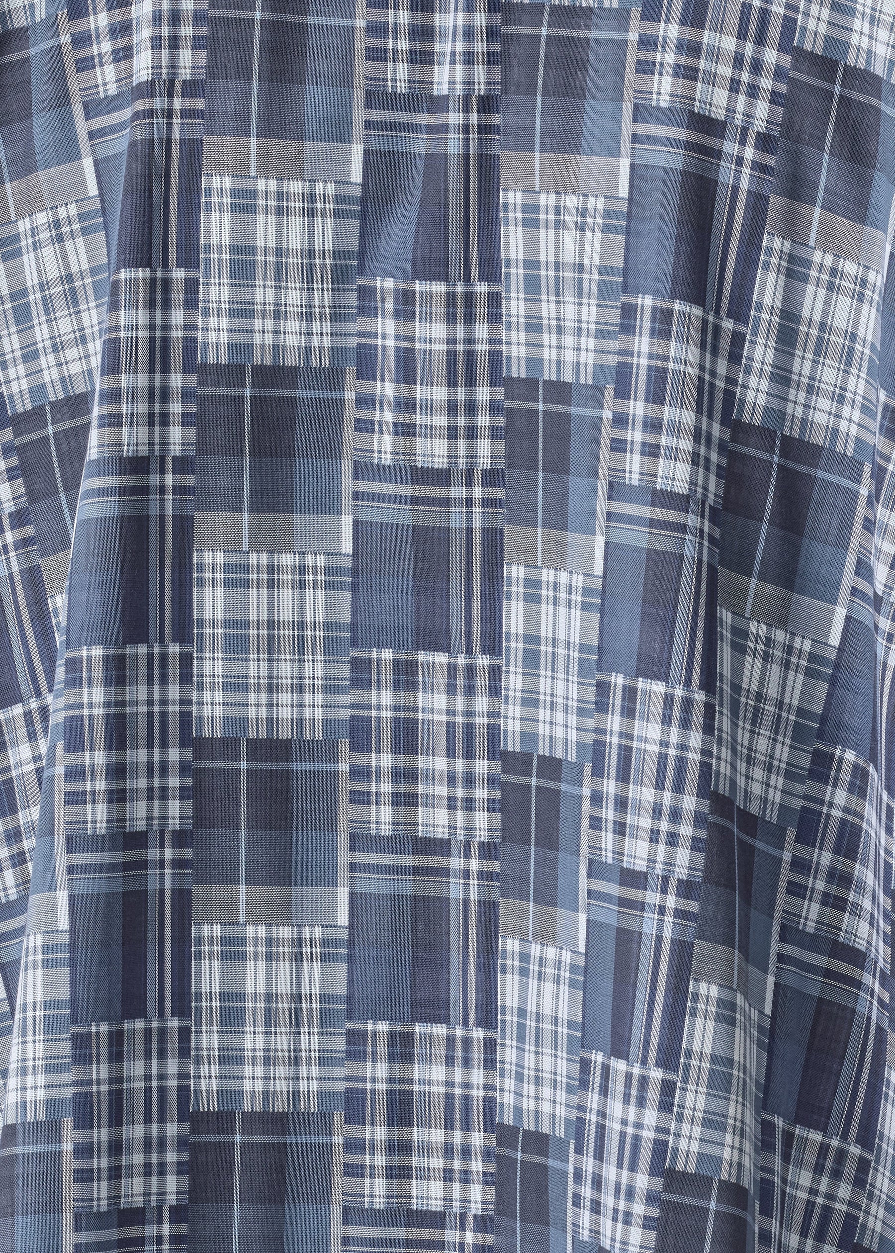 cotton slim a-line shirt with collar and stepped insert-long (jean)