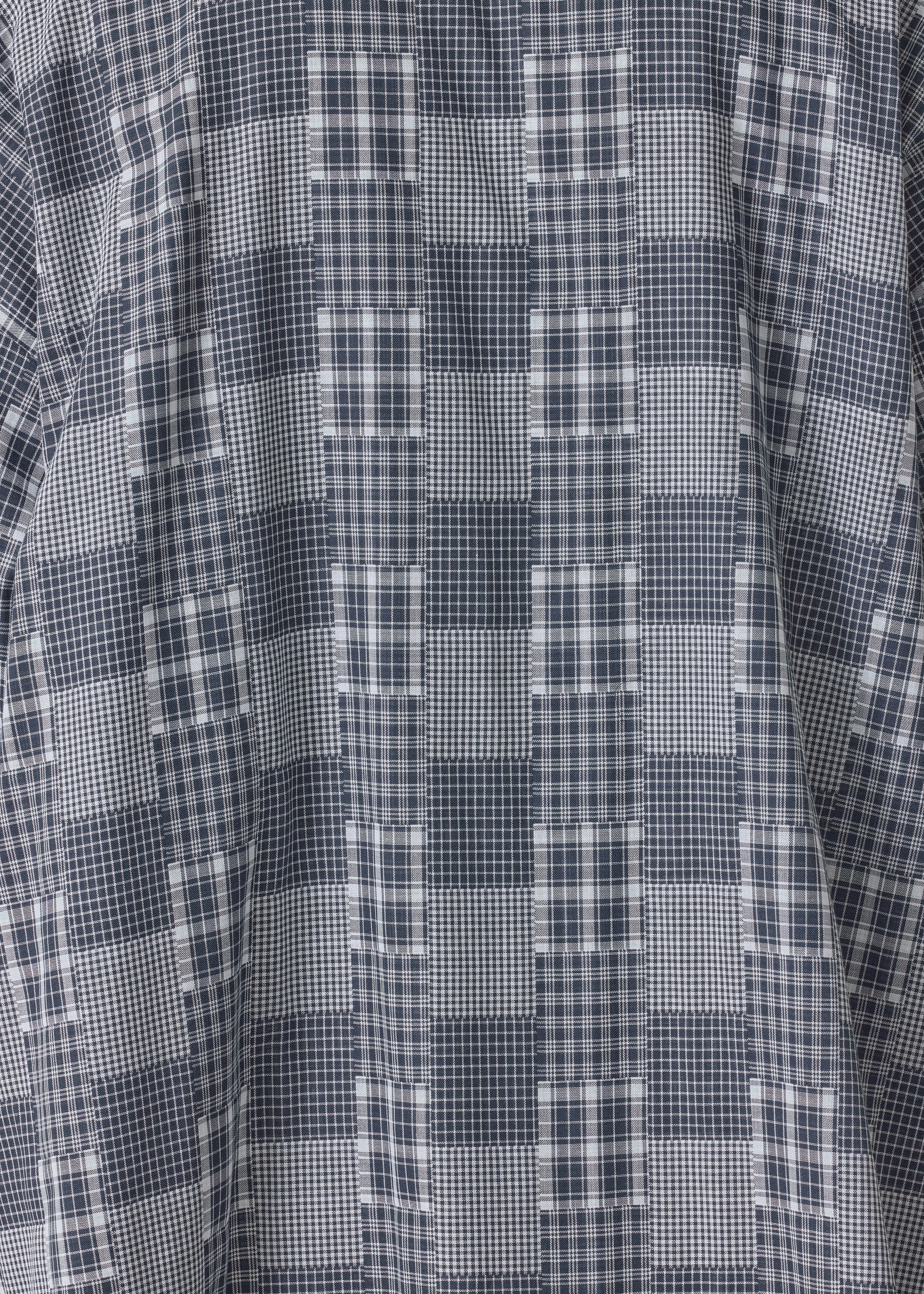 cotton slim a-line shirt with collar and stepped insert - long (navydark)
