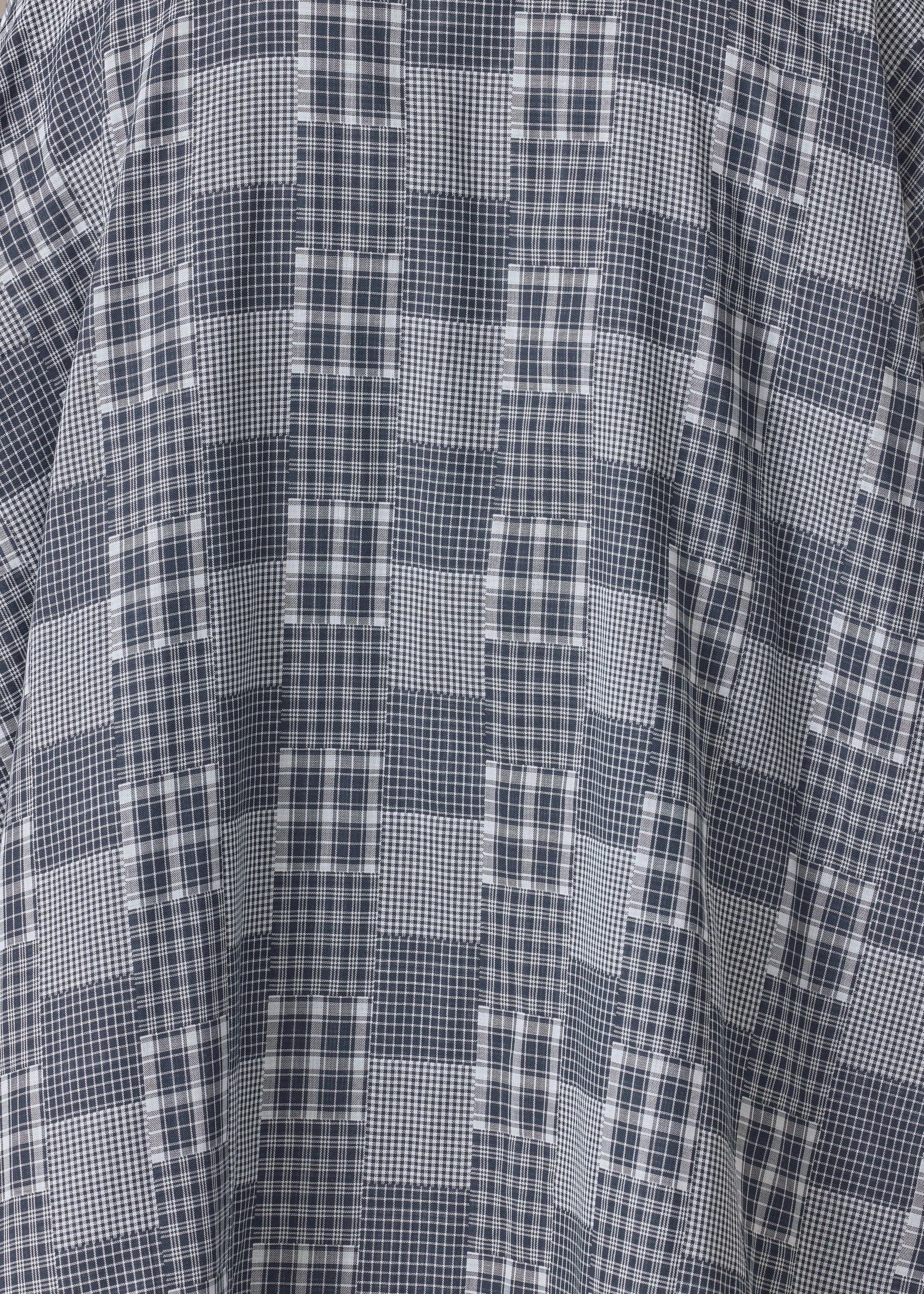cotton wide longer back shirt with double stand collar-mid plus (navydark)