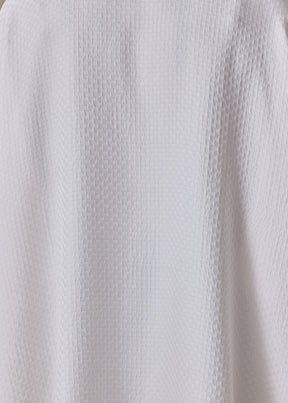 silk wide longer back double stand collar shirt-mid plus (ivory)