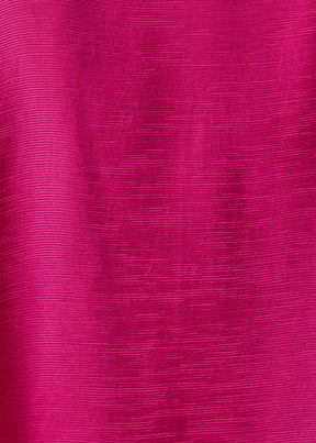 featherlight silk plissé a-line scoop neck top - mid plus (fuchsia)