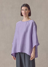 featherlight silk plissé a-line scoop neck top - mid plus (wisteria)