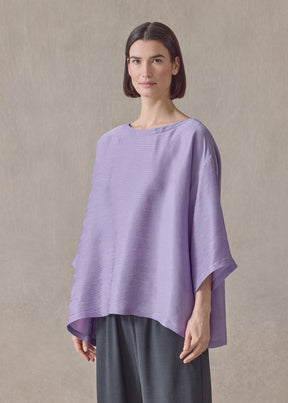 featherlight silk plissé a-line scoop neck top - mid plus (wisteria)