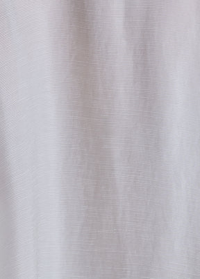 featherlight silk plissé slim a-line shirt with collar - mid plus (white)